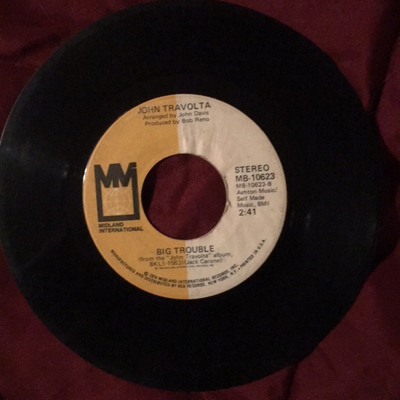 45 inch vinyl record by John Travolta "Let Her In" - Picture 5 of 6